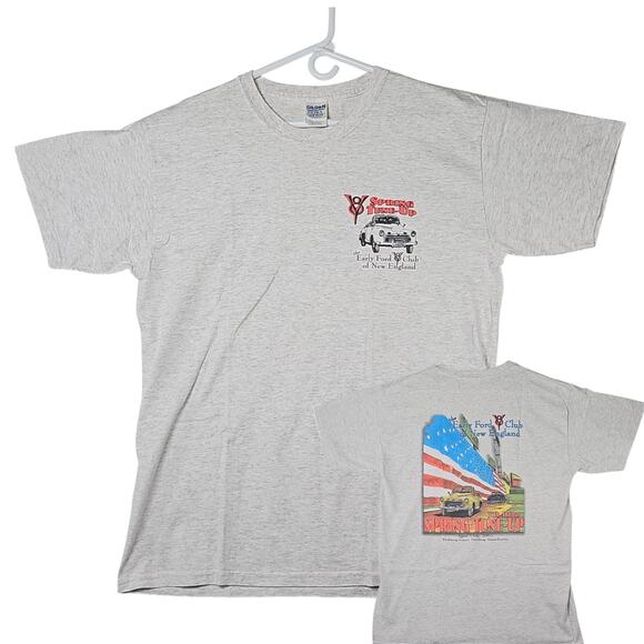 2007 Early Ford V8 Club Shirt Mens Large New England 37th Spring Tune-Up Grey - Picture 1 of 7